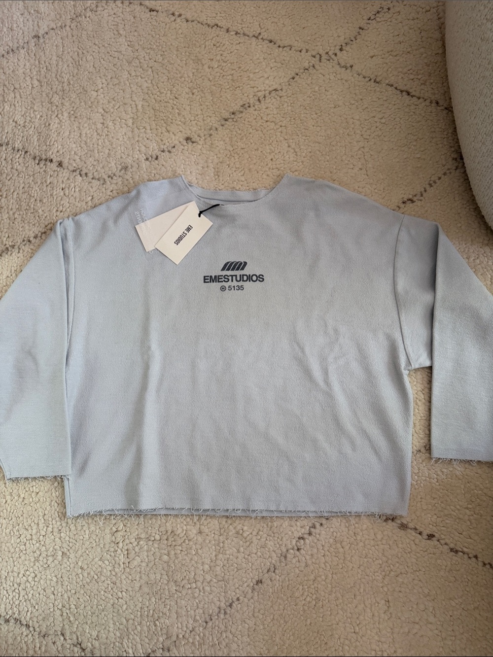 Eme Studios light blue/gray Reverse Crewneck size M